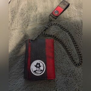 Graphic Red and Black Wallet with Chain (Nightmare on Elm Street)